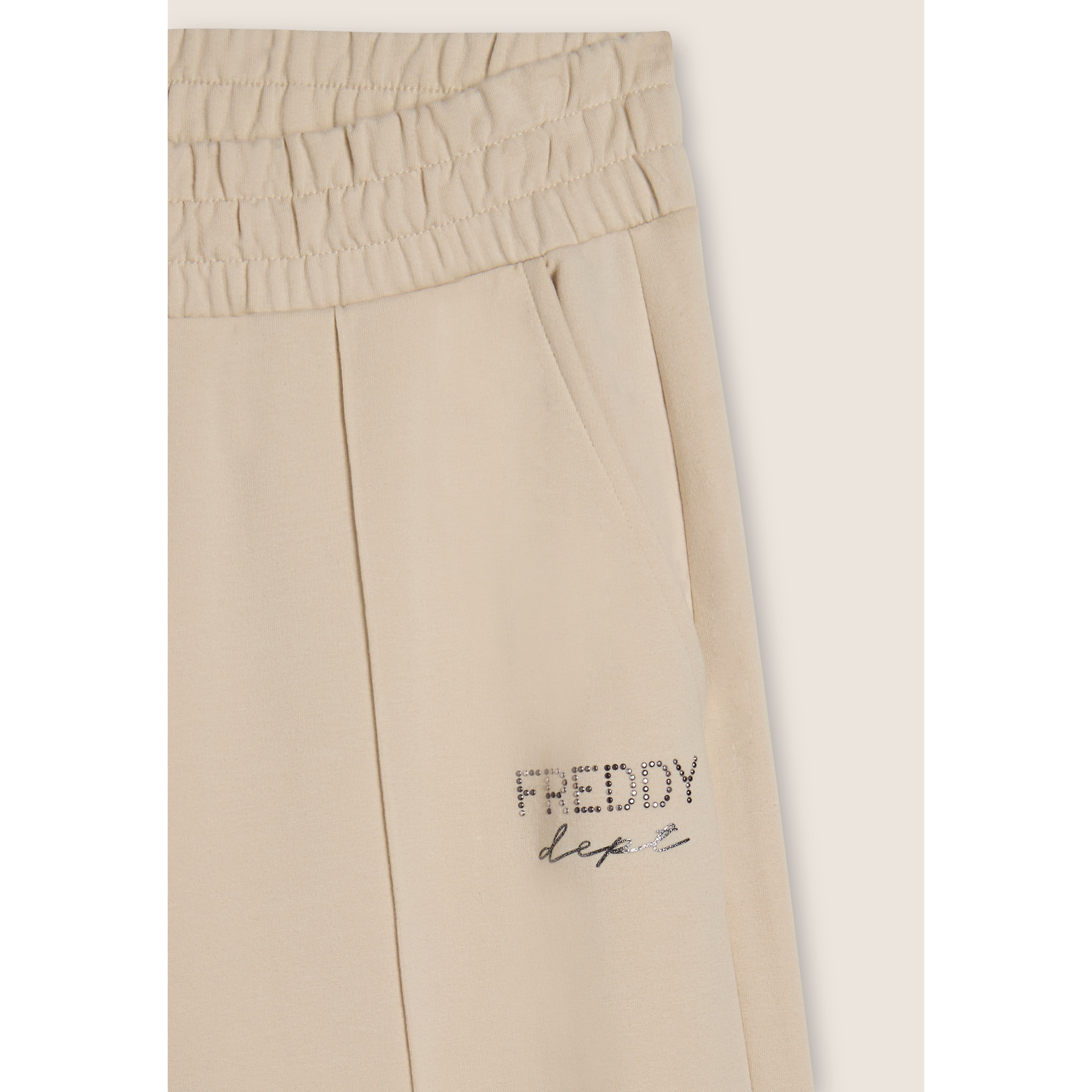 Pantaloni wide leg con cucitura centrale decorativa