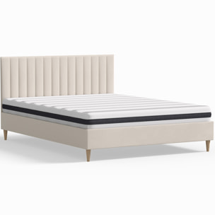 Pack lit en velours + Matelas ressorts et Mousse HR - ELIOT & HYGIOSPRING