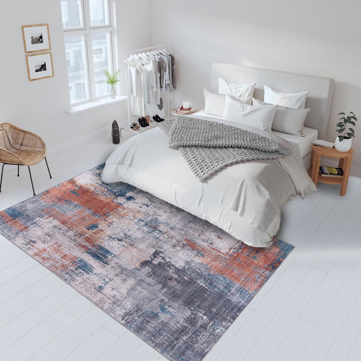 Tapis salon et chambre tissé motif abstrait VOKU