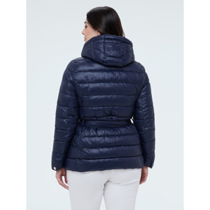 Fiorella Rubino - Plumífero acolchado con cinturón anudado - Azul