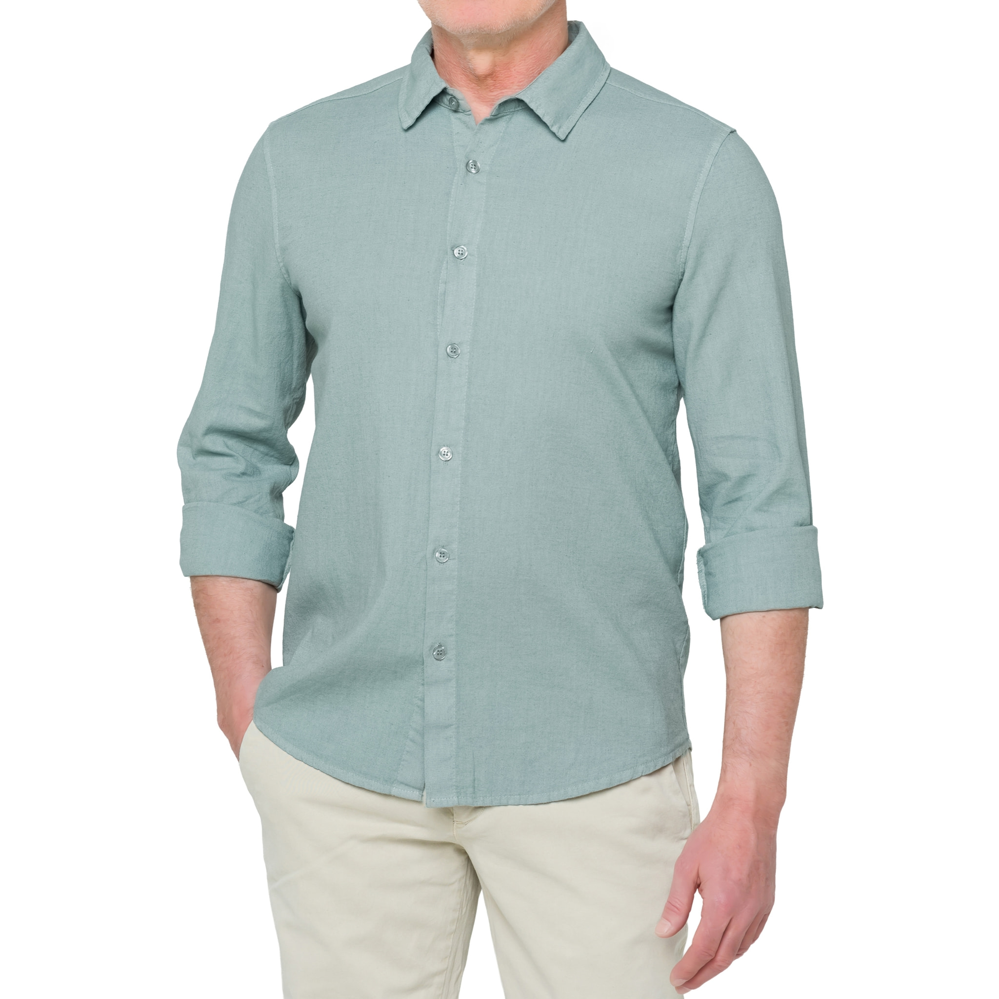 Camisa de lino Hot Buttered Saunders Verde