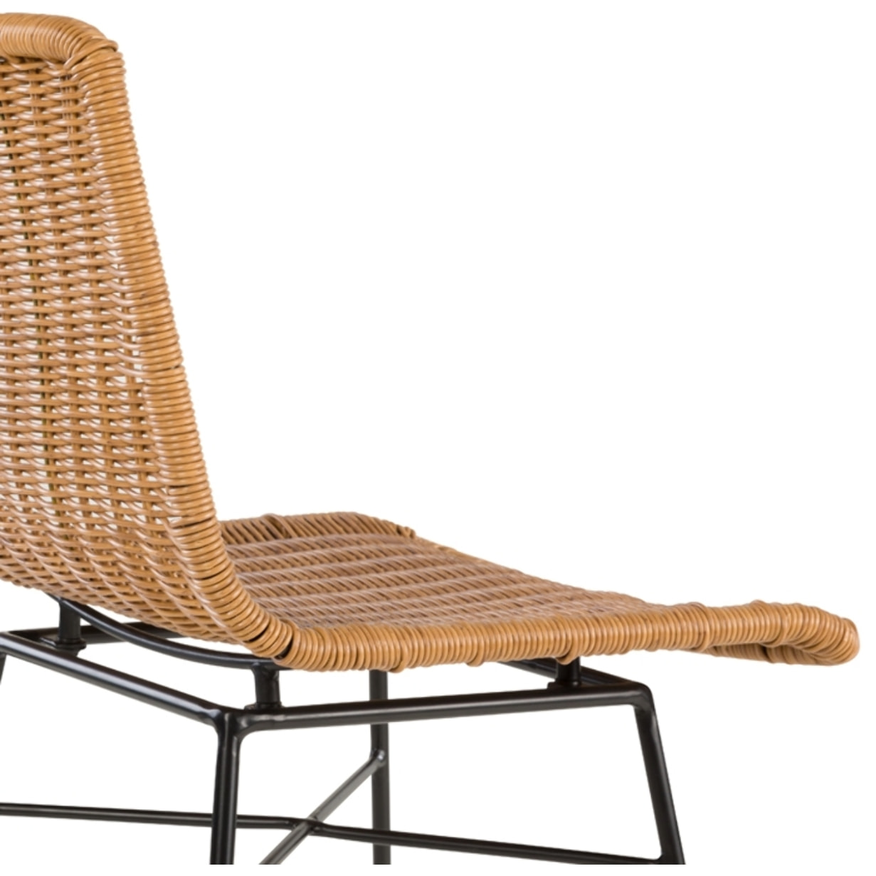 Lot de 2 chaises de bar mi-hauteur 63 cm en résine tressée marron - Mandya