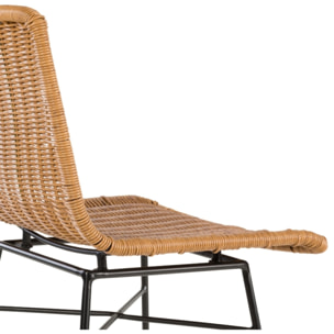 Lot de 2 chaises de bar mi-hauteur 63 cm en résine tressée marron - Mandya