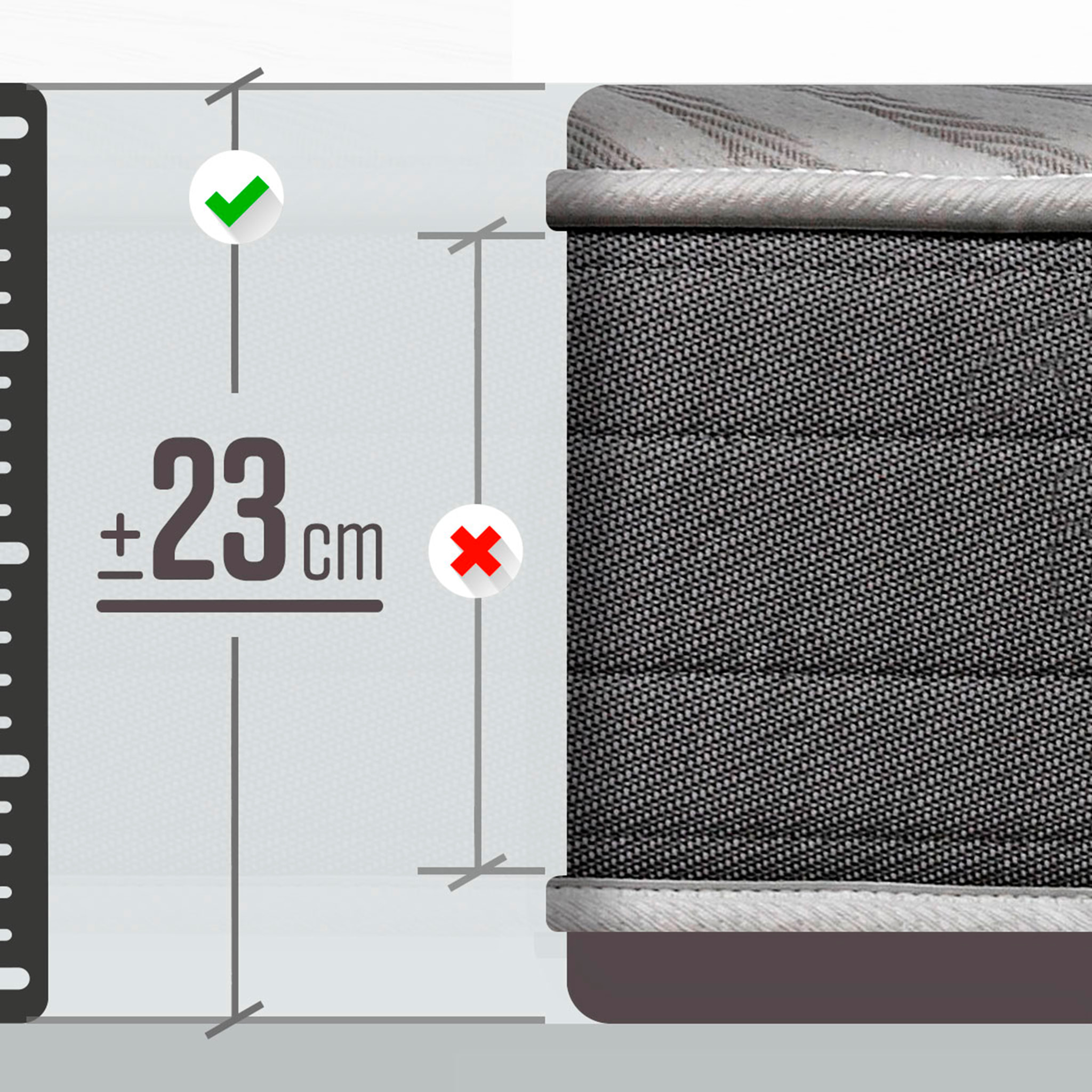 Colchón Viscoelástico y Canapé Abatible Gran Capacidad Blanco Montaje en domicilio incluido Pack Descanso CERAMIC · ROYAL SLEEP