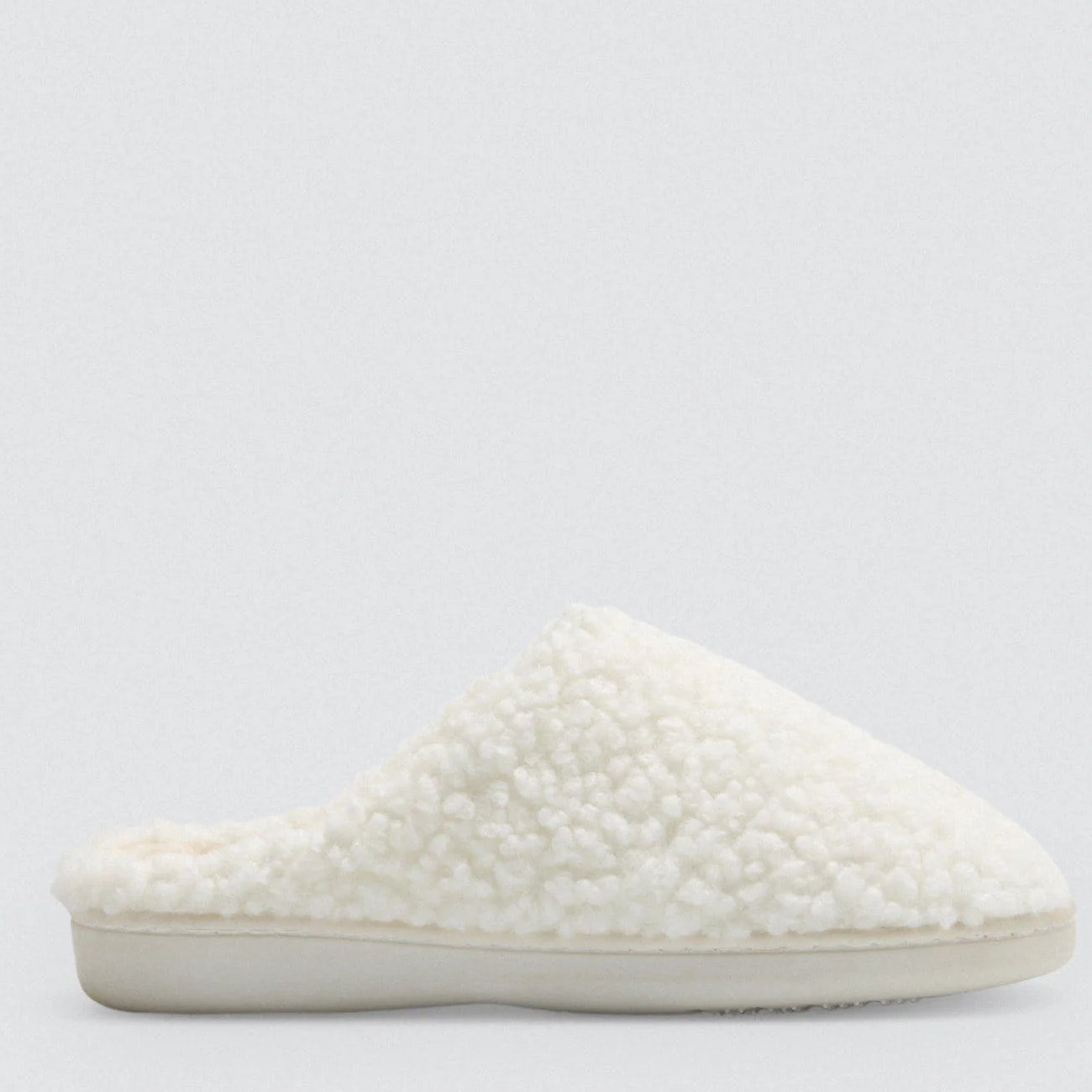 Pantofole di pelle di pecora bianca