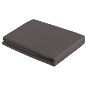 Drap plat satin de coton anthracite