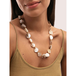 Collar Capri Nácar Acero Baño Oro