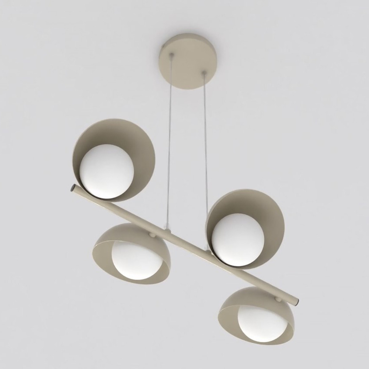 Lampada a sospensione BOOM con quattro diffusori in vetro