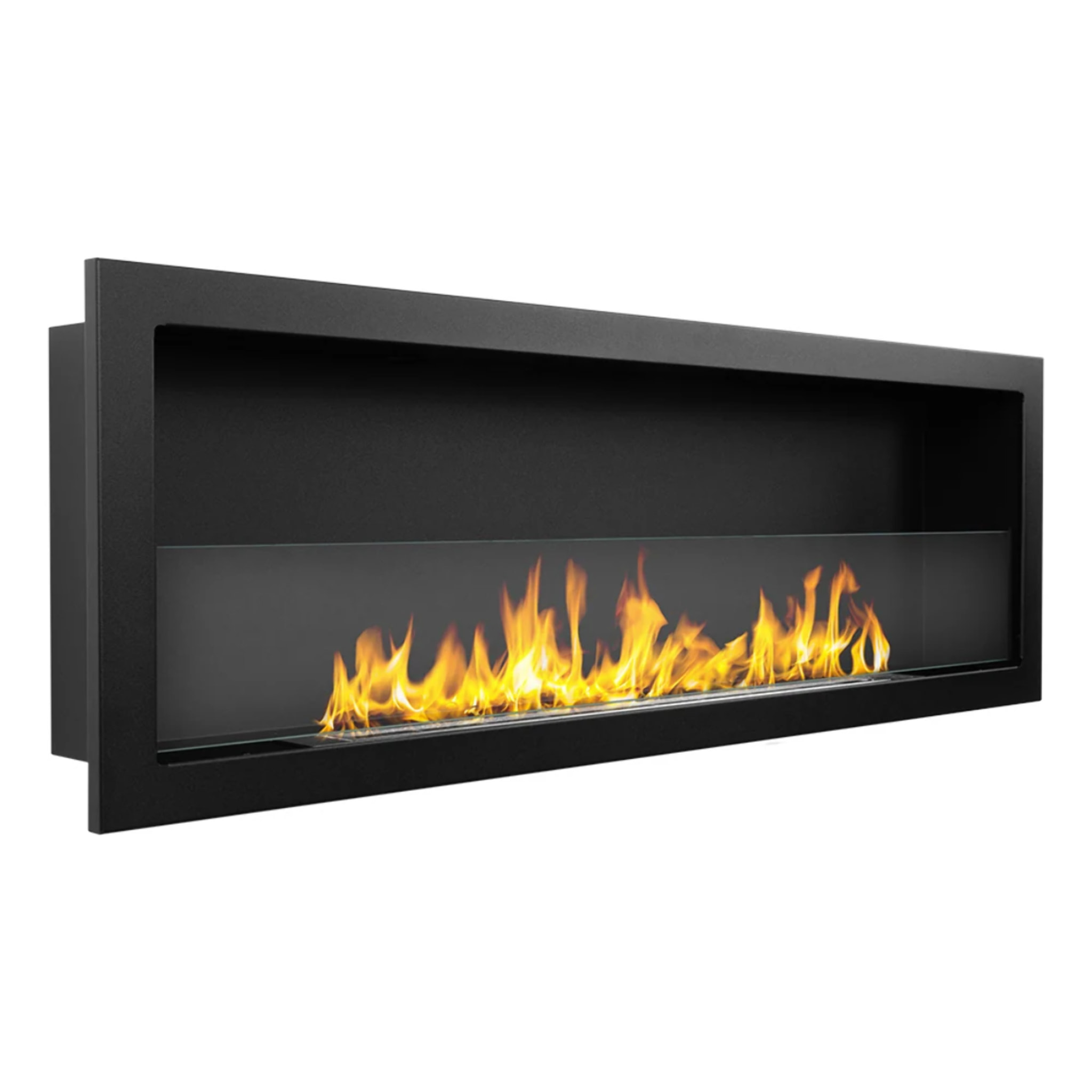 Furore 120 - Camino a Bioetanolo da Incasso 120x40x15 cm con Bruciatore 1,25lt in Acciaio