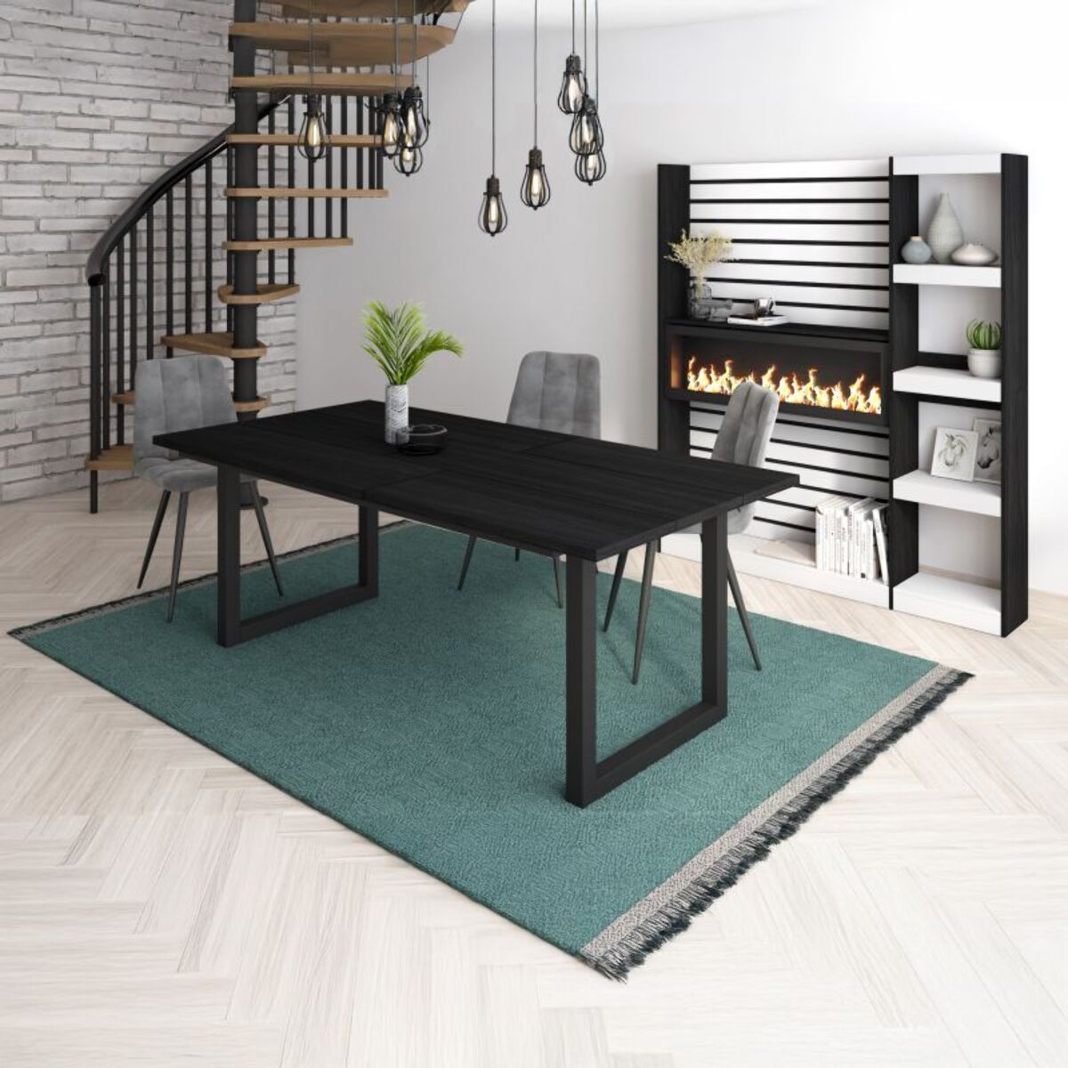 Mesa de comedor Altea 200 Negro