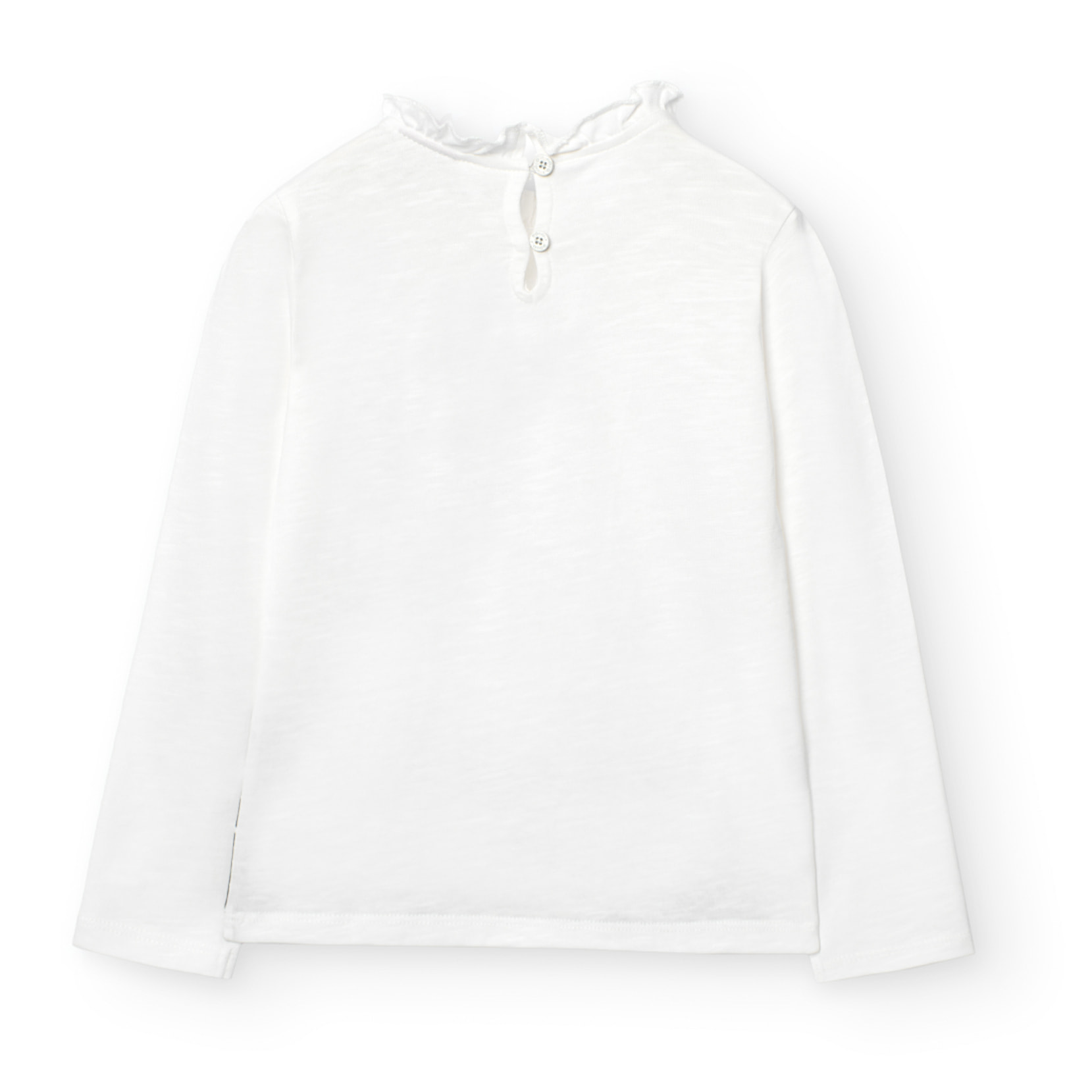 Camiseta punto flamé de niña