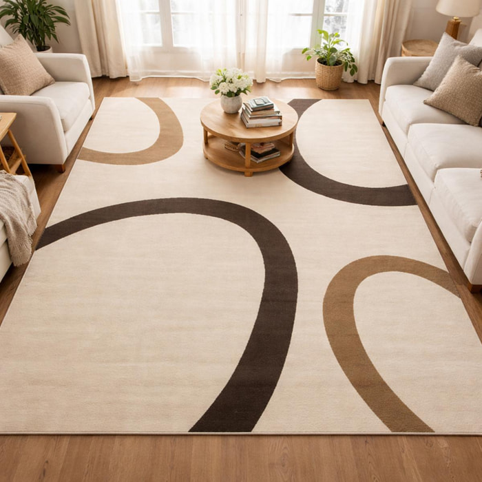 Tapis salon et chambre tissé motif rond FIHA