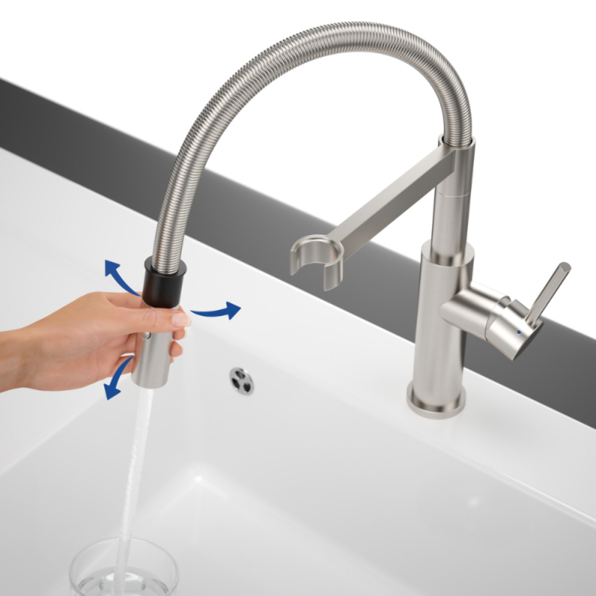 Robinet cuisine VILLEROY ET BOCH Steel expert 2.0