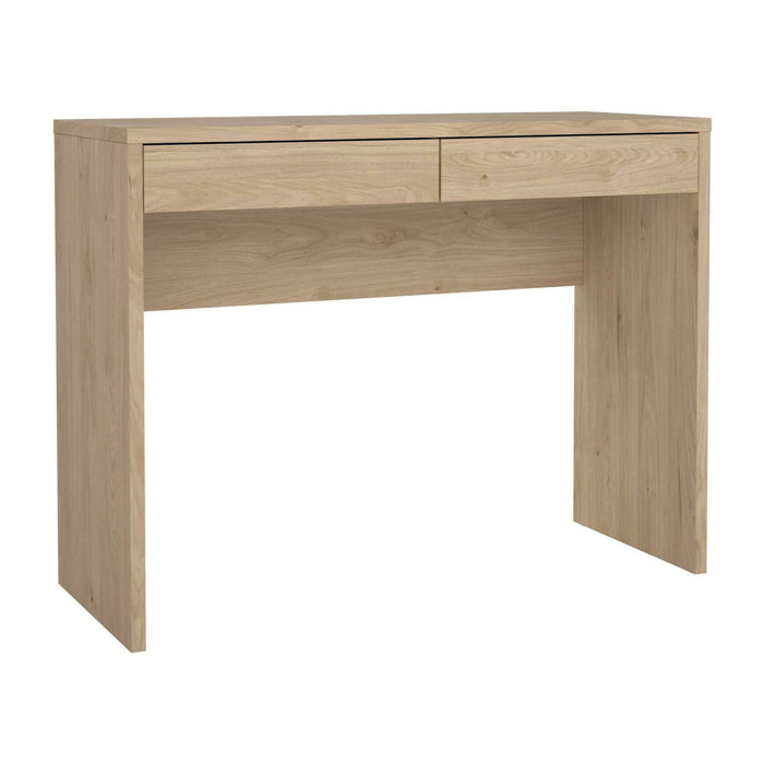 Scrivania Acero, Scrittoio multiuso, Tavolo per ufficio porta PC, Piano di lavoro, 100x40 h77 cm, Rovere