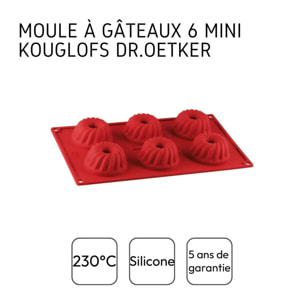 Lot de 2 moules à kougelhofs 6 empreintes 30 x 18 cm Dr.Oetker Flexxibel Love