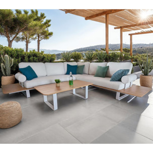 Salon de jardin en angle en aluminium - 6 places - BANGKOK