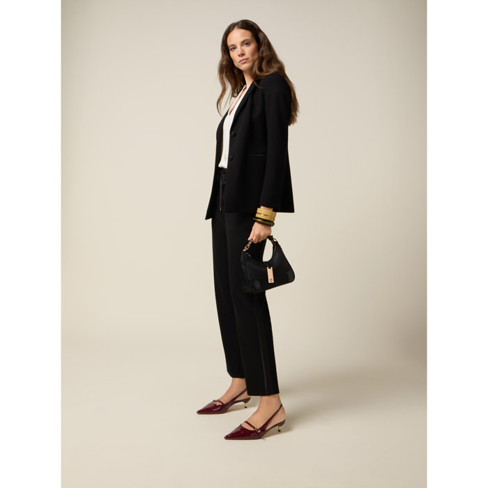 Oltre - Pantalones jogger de neopreno con cordón - Negro