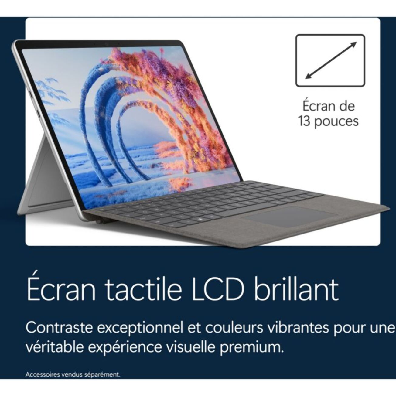 PC Hybride MICROSOFT SURFACE PRO 12e PLATINE 13" Tactile Snapdragon X plus 16 Go RAM LPDDR5x SSD 512 Go Copilot+PC