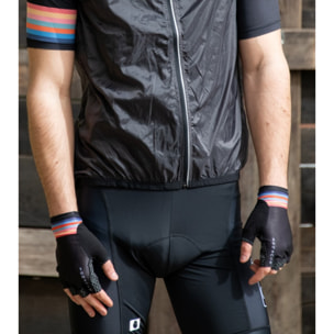 Guantes cortos de ciclismo unisex BLUEBALL Pavé Grip - Negro con arcoíris fino