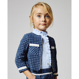 Camisa azul con volantes