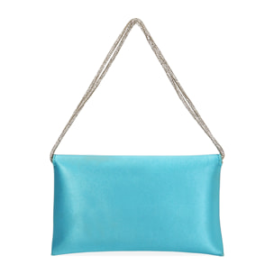 Borsa a tracolla celeste in raso