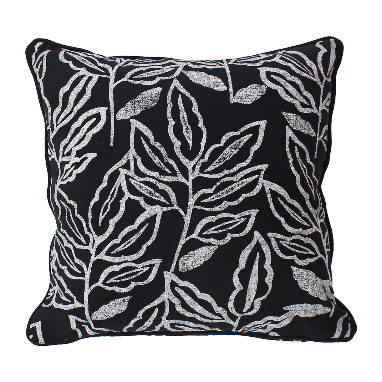 Coussin déhoussable en coton recyclé Chambray - Noir