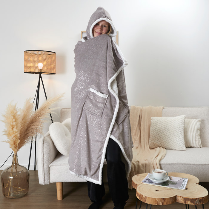 Sweat Poncho - HOME DECO FACTORY - Confortable - Gris