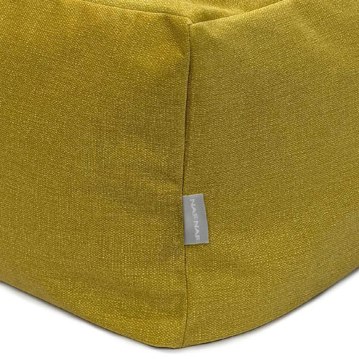 Puff desenfundable PANDA amarillo 50x50x25 cm. Disponible en varios colores