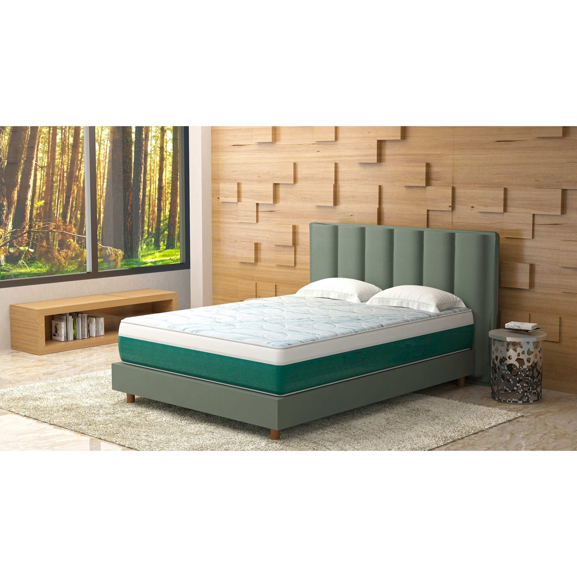 Materasso 3 strati MemoryFoam Acquagel,zone differenziate,traspirante 140x200x24cm