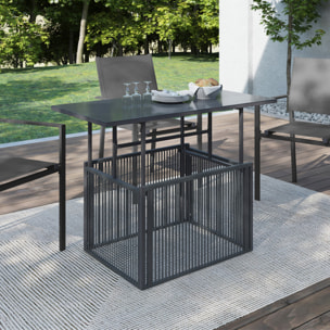 Table de jardin relevable Ozéa 100cm verre trempé gris