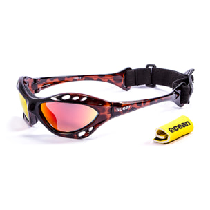 Gafas de deportes acuáticos OCEAN CUMBUCO - Marrón demi / Revo roja