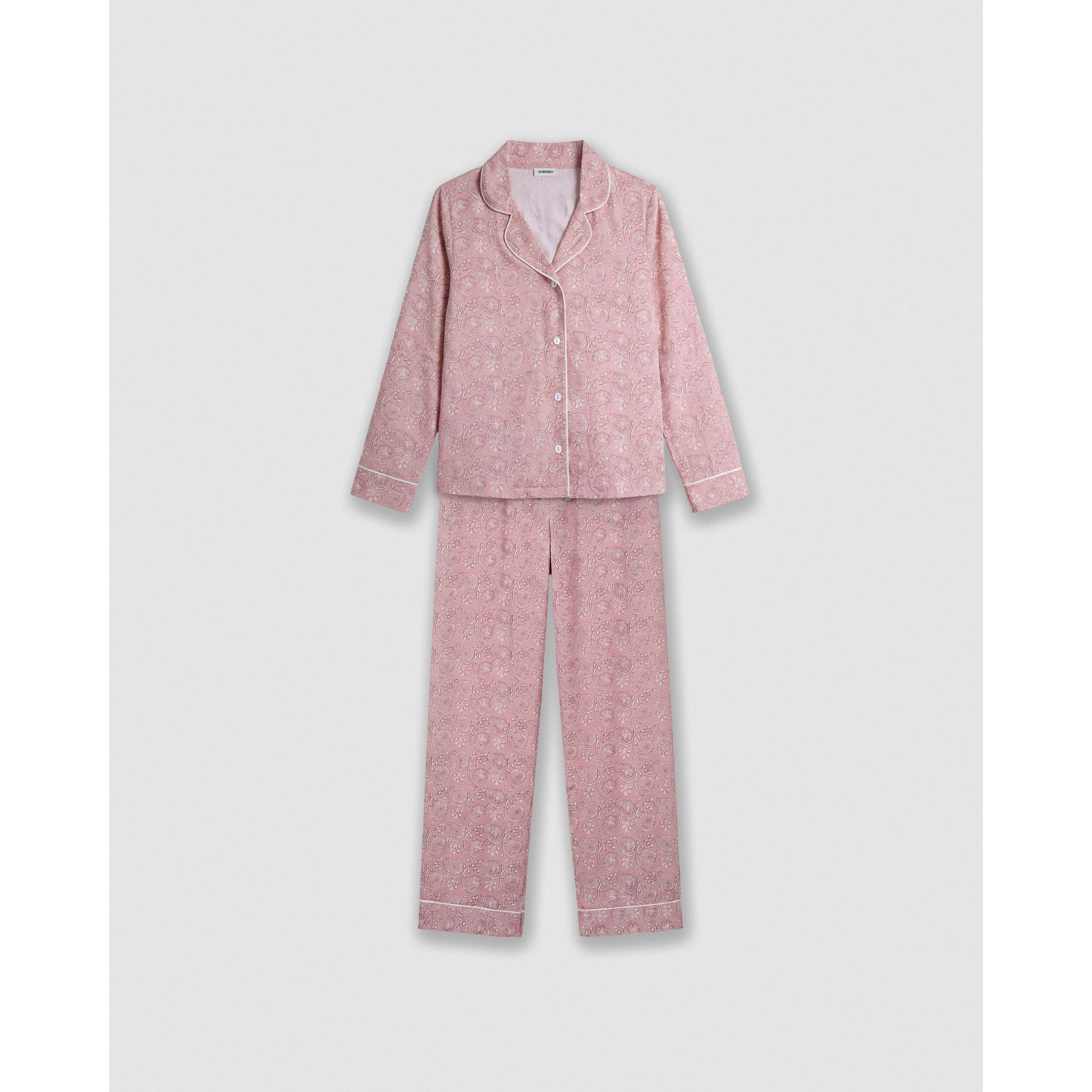 Pijama largo camisero viscosa eclat rosa