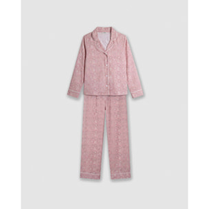 Pijama largo camisero viscosa eclat rosa