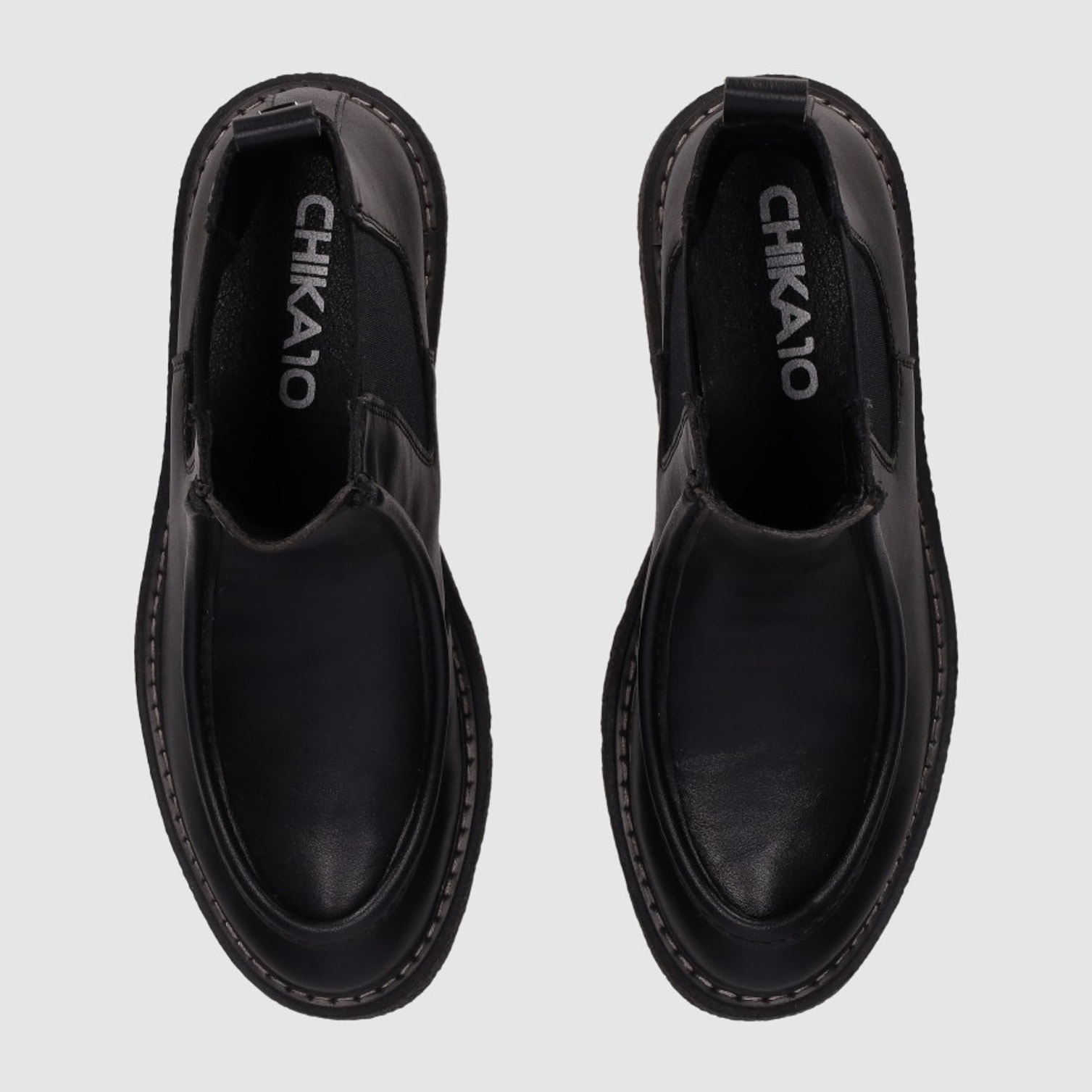 Botines de Piel - Negro - Tacón: Bajo