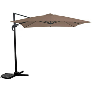 Parasol jardin déporté "Soleil" - Carré - 2.5 x 2.5 m - Taupe