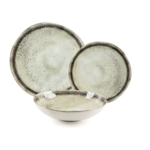 Servizio piatti 12 pezzi Excelsa Afrodite, ceramica, effetto reattivo, multicolore