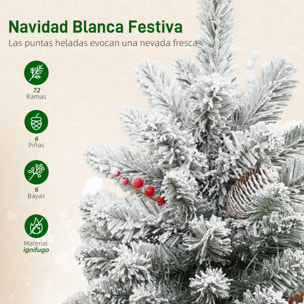 Árbol de Navidad con 35 Luces LED, 60 cm, Mini Árbol de Navidad Artificial con 72 Ramas Densas con Nieve, Piñas, Bayas y Base de Arpillera, Decoración Navideña de Mesa para Casa, Oficina, Verde