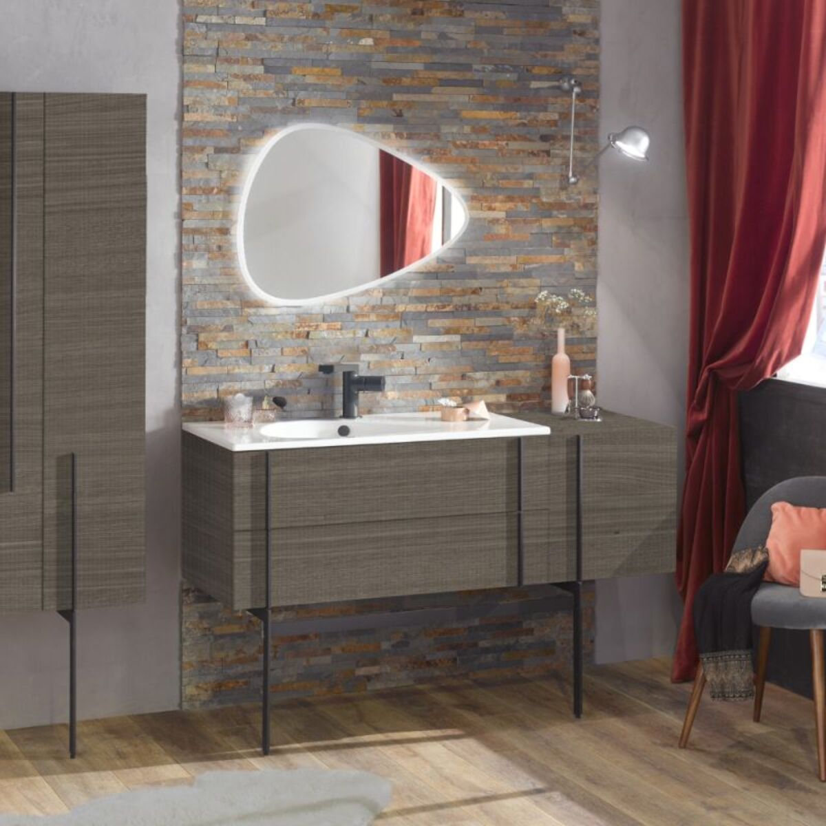 Meuble vasque Nouvelle Vague Chêne