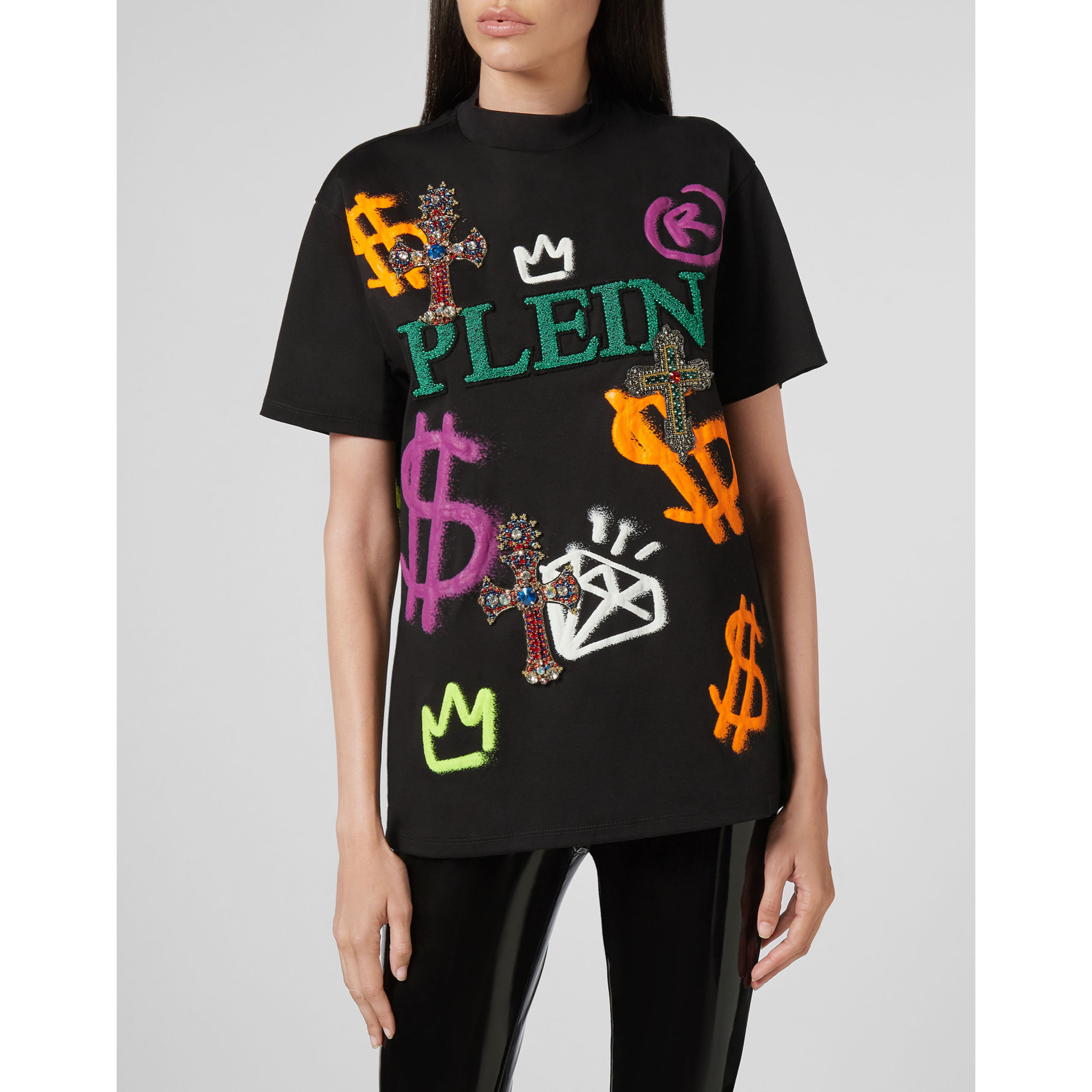 PHILIPP PLEIN T-shirt Round Neck SS Baroque cross