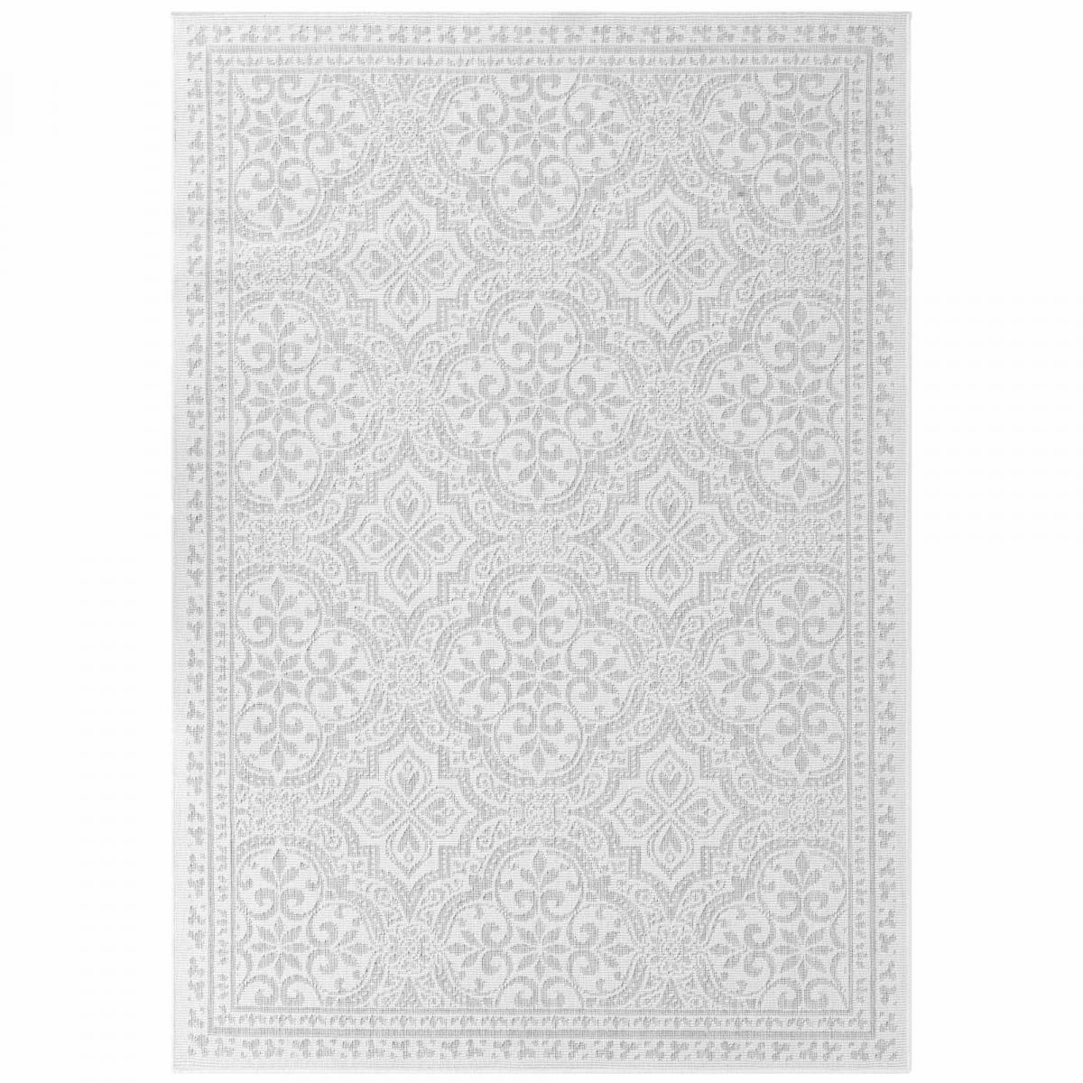 Tapis exterieur kilim oriental, structure robuste, anis