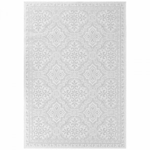 Tapis exterieur kilim oriental, structure robuste, anis