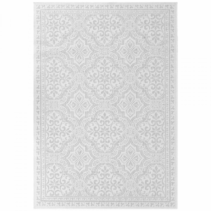 Tapis exterieur kilim oriental, structure robuste, anis