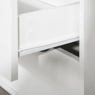 Cómoda con 5 Cajones, Cómoda Dormitorio con Patas Elevadas de Madera, Cajonera para Salón, Oficina, Estilo Nórdico, 99x39x101 cm, Blanco y Roble