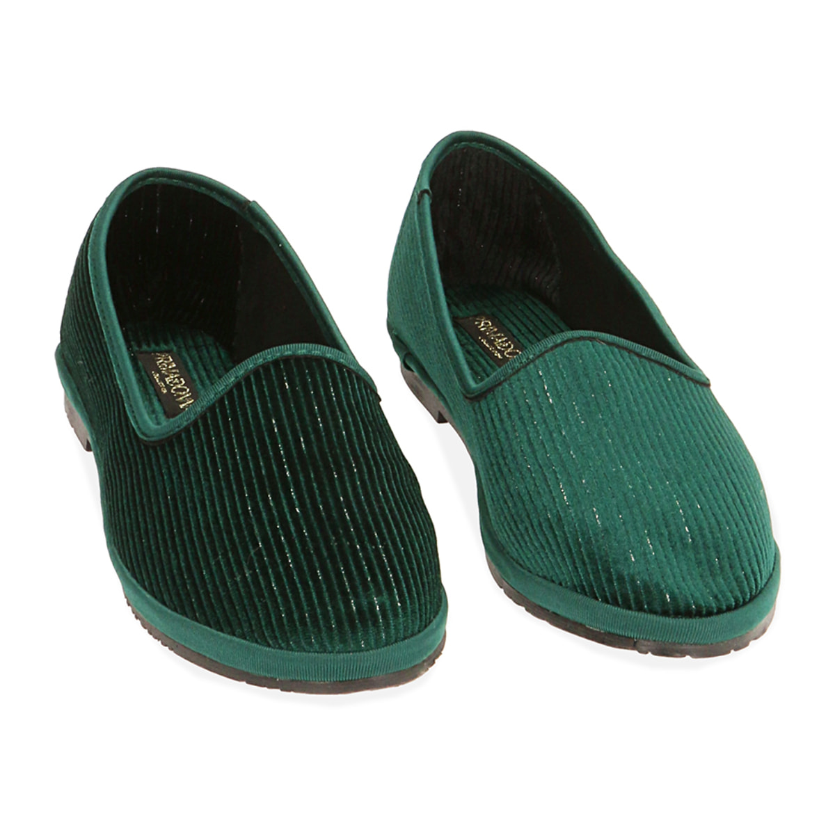 Slip-ons de terciopelo verde