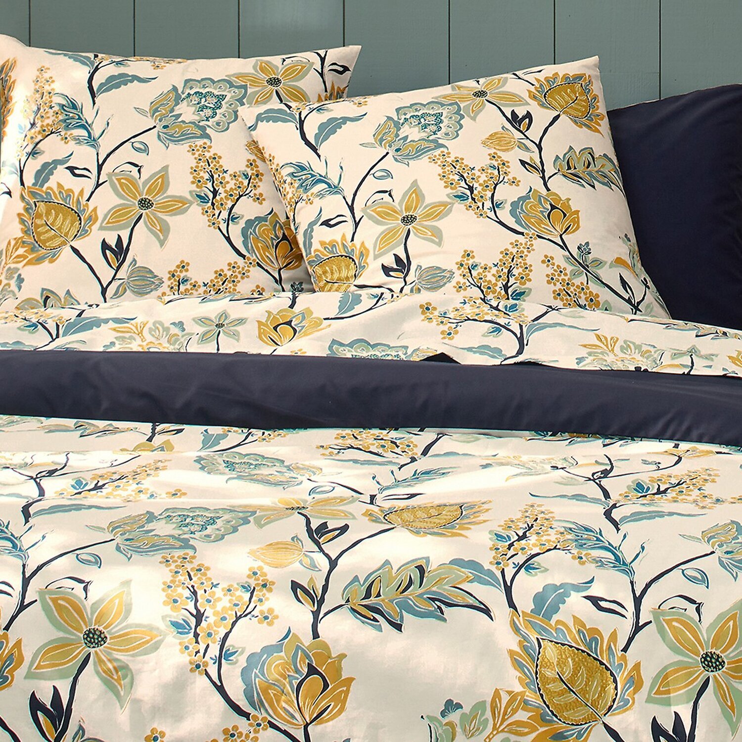 Parure housse de couette 100% flanelle de coton minea ombre