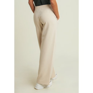 Pantaloni wide leg con cucitura centrale decorativa