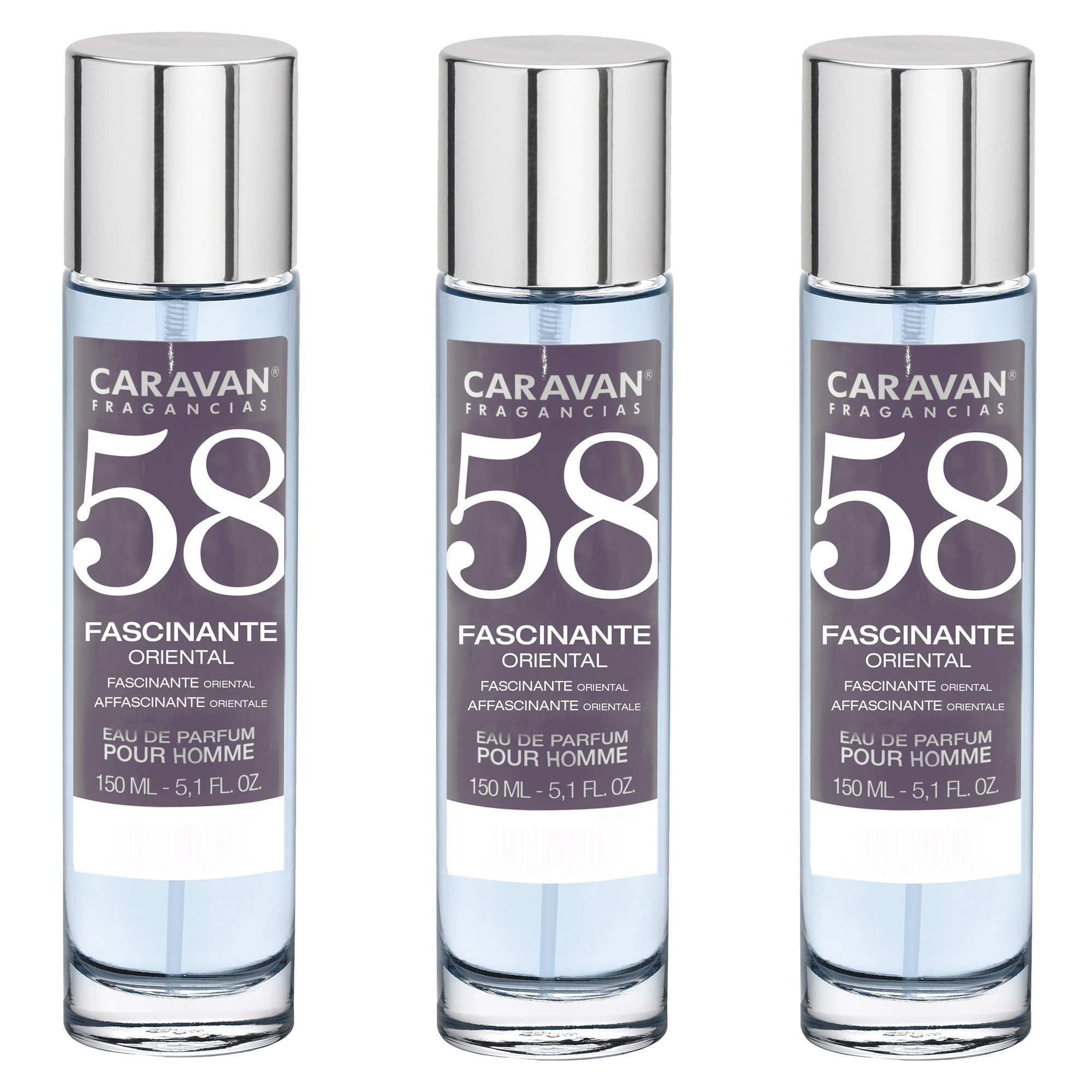 Caravan fragancias set de 3 frascos perfume de hombre nº58, de 150 ml