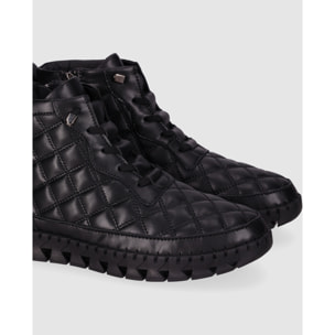 Botines de Piel - Negro - Tacón: Bajo