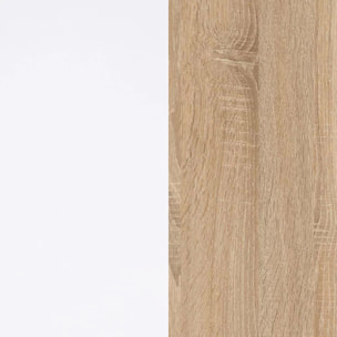 Mesa de escritorio extensible Zira Blanco Artik (Blanco Mate) - Roble Canadian