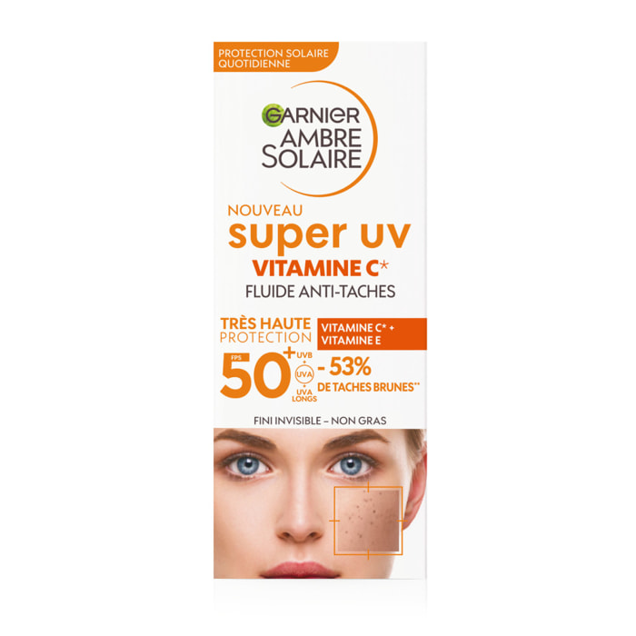 Garnier Ambre solaire Super UV vitamine C fluide anti-taches SPF 50+ 40ml